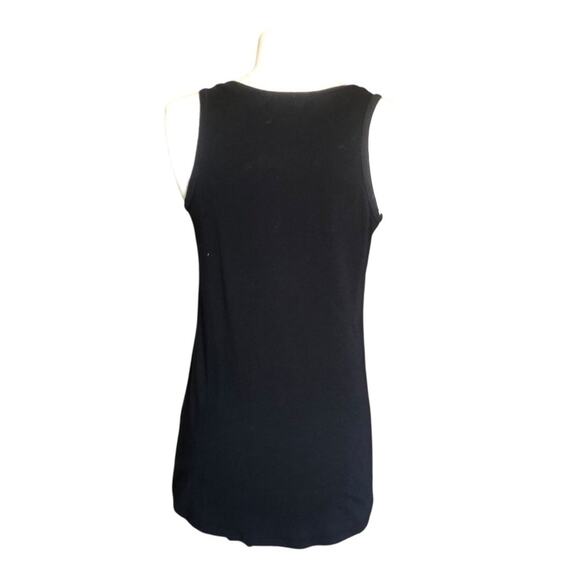 Madison & Berkeley Black Graphic Tank Top XS ‘Merci Beaucoup’ Script Print EUC - Picture 4 of 9